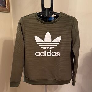 Adidas TRF Crewneck Sweater in Olive Green